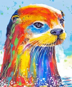 Colorful Abstract Otter Head Diamond painting