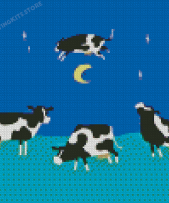 Cow Jumped Over Moon Diamond Painting