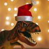 Dinosaur With Christmas Hat Diamond Painting