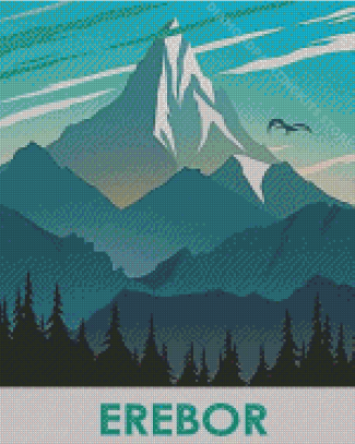 Erebor Lonely Mountain Poster Diamond Painting