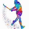 Field Hockey Colorful Abstract Player Diamond Painting