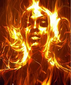 Girl On Fire Diamond Painting