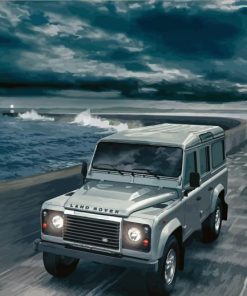 Land Rover Defender Seaside Road Diamond Painting