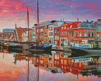 Leiden Netherlands Harbour Diamond Painting