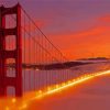 Light Golden Gate Bridge In Fog Diamond Painting