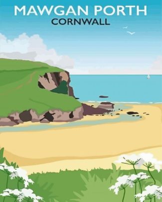 Mawgan Porth In Cornwall Poster Diamond Painting