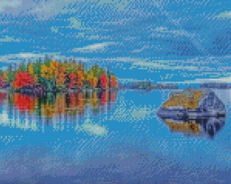 Millinocket Lake Maine Landscape Diamond Painting
