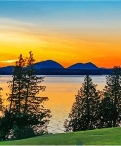 Moosehead Lake Maine Sunset Time Diamond Painting