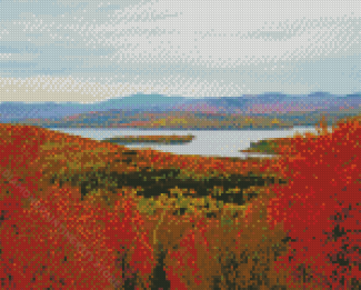 Rangeley Lake Maine Autumn Diamond Painting