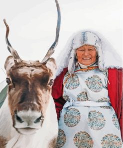 Reindeer Woman Diamond Painting