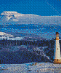 Snowy Ulverston Lighthouse Diamond Painting