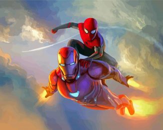 Spider Man Iron Man Cartoon Diamond Painting