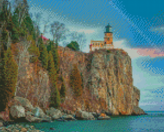 Split Rock Lighthouse Minnesota Diamond Painting