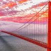 Sunset Golden Gate Bridge In Fog Diamond Painting