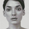 Winona Ryder In Black And White Diamond Painting