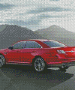 The Red Ford Taurus Car Diamond Painting