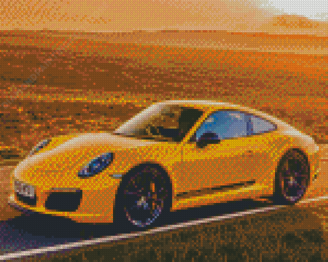 Yellow Porsche Diamond Painting