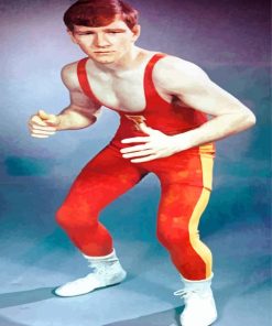 Young Dan Gable Wrestler Diamond Painting