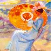 Young Girl In A Garden With Orange Umbrella Ancher Art Diamond Painting