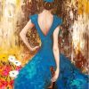 Abstract Girl Blue Dress Diamond Painting