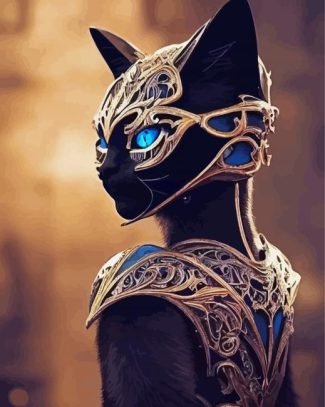 Aesthetic Warrior Black Cat Diamond Painting