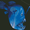 Blue Anglerfish Diamond Painting