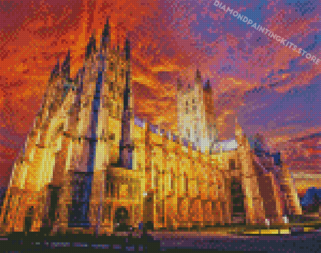 Canterbury Cathedral At Sunset Diamond Painting