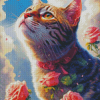 Cat And Butterflies Diamond Painting