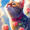 Cat And Butterflies Diamond Painting