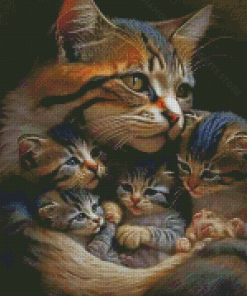 Cat Family Diamond Painting