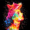 Colorful Abstract Fox Girl Diamond Painting