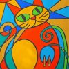 Colorful Cubist Cat Diamond Painting