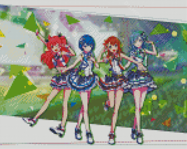 Colorful Stage Mobile Game Characters Diamond Painting