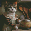 Cute Cat Cooking Diamond Painting