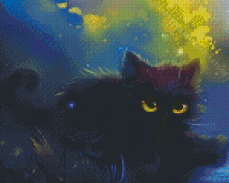 Cute Black Kitten Art Diamond Painting