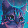 Galaxy Neon Cat Diamond Painting