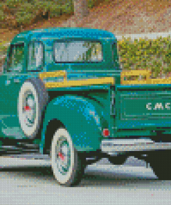 Green 54 GMC Truck Diamond Painting
