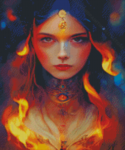 Lady On Fire Diamond Painting