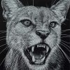 Mad Black And White Panther Diamond Painting