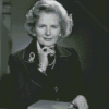 Monochrome Margaret Thatcher Diamond Painting