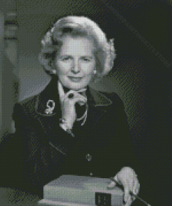 Monochrome Margaret Thatcher Diamond Painting