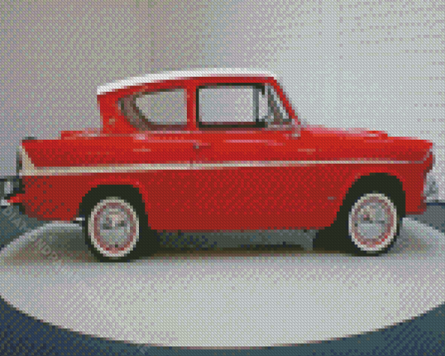 Red Ford Anglia Diamond Painting