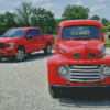 Red Ford Trucks Diamond painting