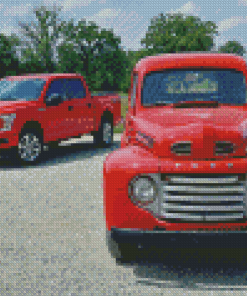 Red Ford Trucks Diamond painting