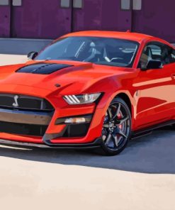 Red Sport Car Mustang Shelby Gt500 Diamond Painting