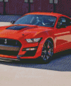 Red Sport Car Mustang Shelby Gt500 Diamond Painting