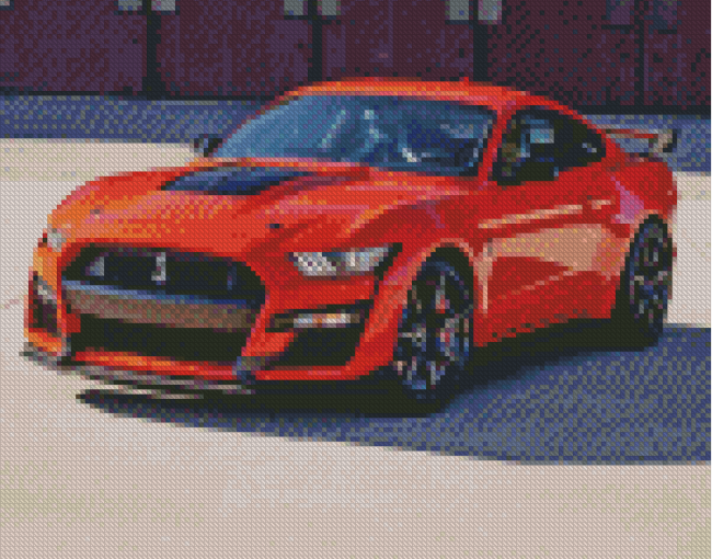 Red Sport Car Mustang Shelby Gt500 Diamond Painting