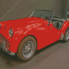 Red Triumph Classic Car Diamond Painting