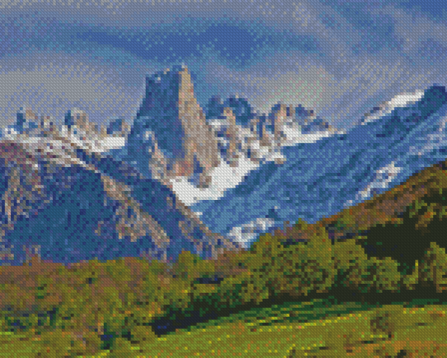 Snowy Picos De Europa Mountains Diamond Painting