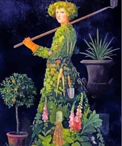 Woman Gardening Diamond Painting